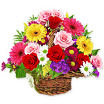 Basket Of Mixed Flowers