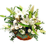 White Flower Basket