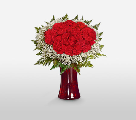 Circle Of Love <span> Red Carnations Arrangement </span>