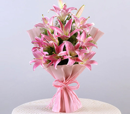 Oriental Pink Lilies