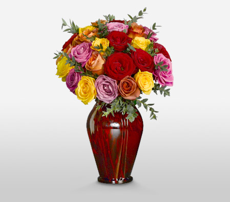 Marvel 24 Assorted Roses <Br><span>Sale $40 Off <Br>Free Ruby Vase </span>