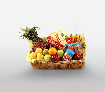 Fruits & Food Hamper-Chocolate,Fruit,Gourmet,Basket,Hamper