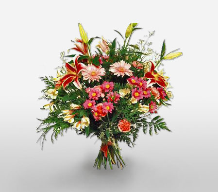 Tango Temptation-Mixed,Carnation,Gerbera,Lily,Mixed Flower,Arrangement