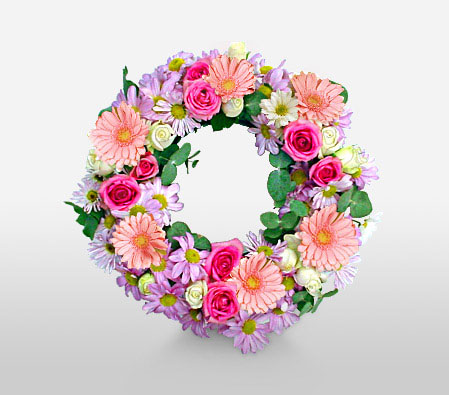 Pastel Funeral Wreath