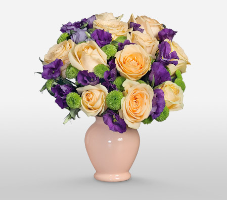 Tuscany <Br><span>Roses and Lisanthus Arrangement - Sale $5 Off</span>