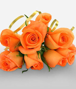 Pure Glow - 7 Orange Roses