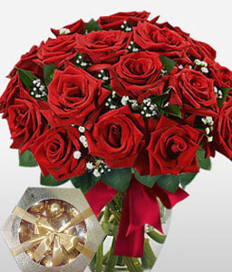 Ruby Blanc - 18 Red Roses <Br><span>Free Chocolates + Sale $10 </span>