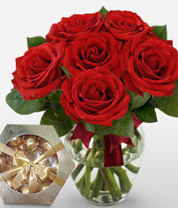 Rage - 6 Red Roses <span>Sale $10 Off</span><Br><span>Free Chocolates </span>