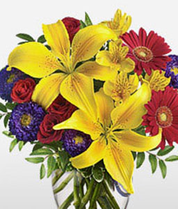 Spectacular<Br><span>Arrangement of Roses & Lilies</span>