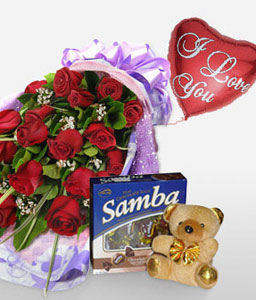 Color Of Love - Red <Br><span>Free Chocolate + Teddy + Balloons</span>