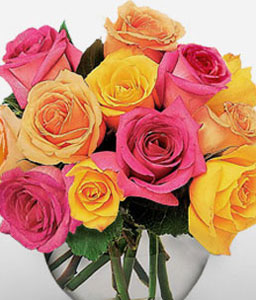 Colorful Roses <Br><span>Complimentary Vase</span>