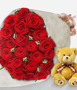 Perfect Love <Br><span>24 Roses & Free Teddy </span>