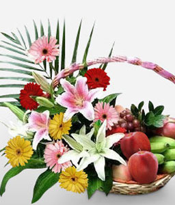 Flowers & Fruit Basket