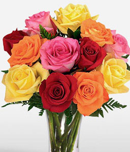 One Dozen Rainbow Roses <Br><span>Sale $8 Off </span>