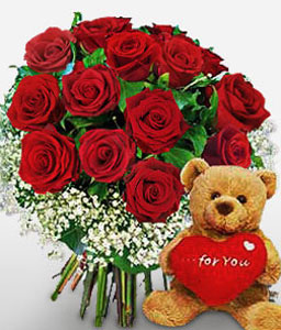 Roses N Teddy Combo