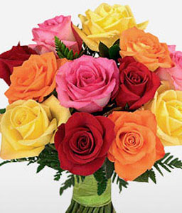 1 Dozen Mixed Roses Bouquet