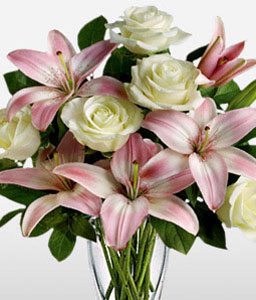 Rose And Lily Arrangement