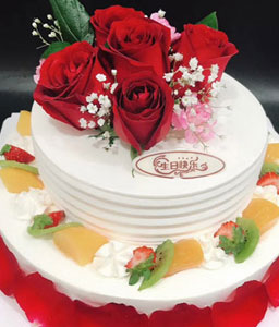 Two Layer Fruit Cake - 6+8 Inches