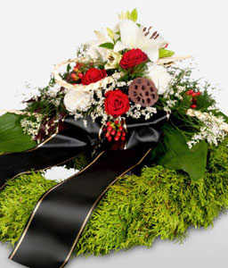 Sympathy Wreath With Red Roses