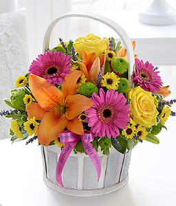 Love You Basket - Mixed Flowers