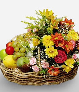 Flower & Fruit Gift Basket