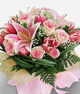 Starry Eyed - Stargazer Lilies & Pink Roses