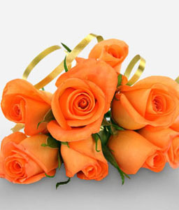 8 Handtied Orange Roses