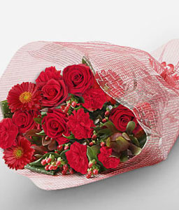 Red Passion <Br><span>Mixed Flowers Bouquet - Sale $20 Off</span>