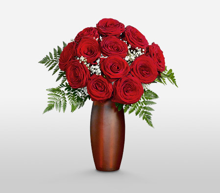 Siren <span>12 Red Roses & Free Frosted Vase </span>
