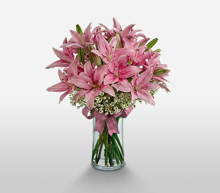 Blushing Liliacs-Pink,Lily,Arrangement
