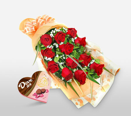 Perfect Love-Red,Chocolate,Rose,Bouquet