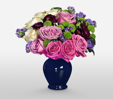 Lilac Grace - Mixed Flowers in Vase