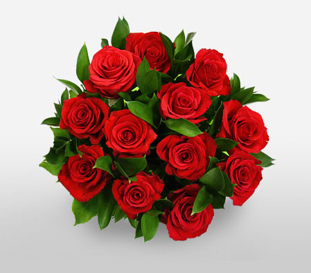 Romantic Heart-Green,Red,Rose,Bouquet