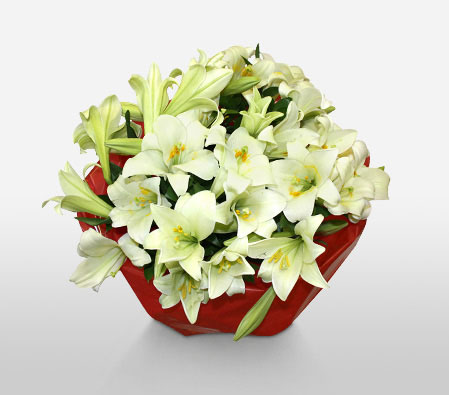 Lilies Of Love-White,Lily,Bouquet