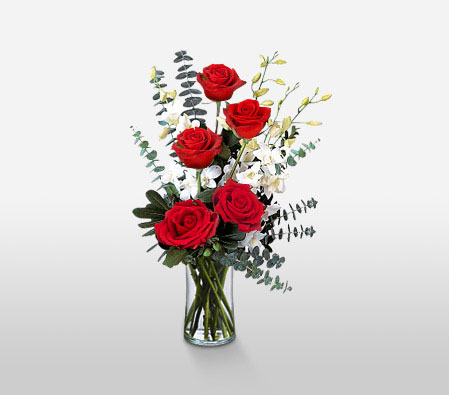 Je Taime Paris-Red,White,Orchid,Rose,Arrangement