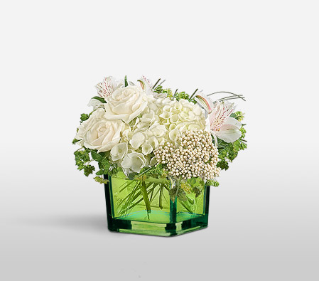 Funeral Arrangement-White,Alstroemeria,Hydrangea,Mixed Flower,Arrangement