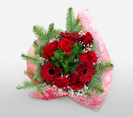 Sparkle Her Day-Red,Gerbera,Rose,Bouquet