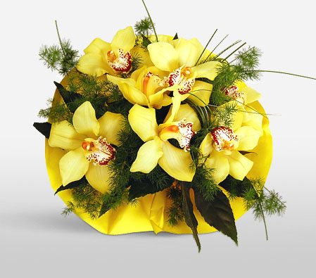 Sunshine-Yellow,Orchid,Bouquet