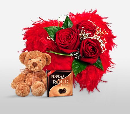 Special Love Combo-Red,Chocolate,Rose,Bouquet,Soft Toys