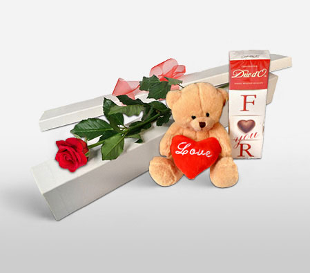 In Love With You-Red,Rose,Chocolate,Bouquet,Hamper,Soft Toys