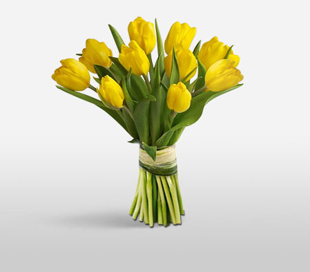 Happiness Tulips-Yellow,Tulip,Bouquet