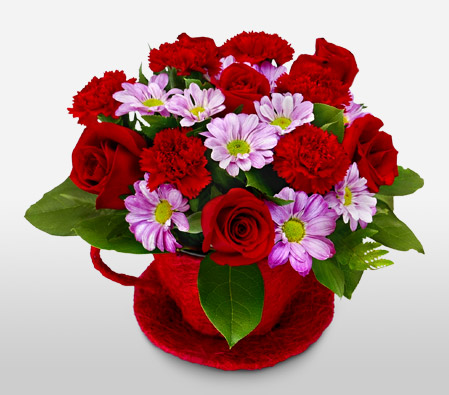 Red Anniversary Blooms-Red,Rose,Arrangement