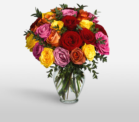Colors Of Life-Mixed,Orange,Pink,Red,Yellow,Rose,Arrangement