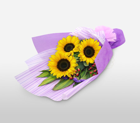 Golden Mile Sunflowers-Yellow,SunFlower,Bouquet