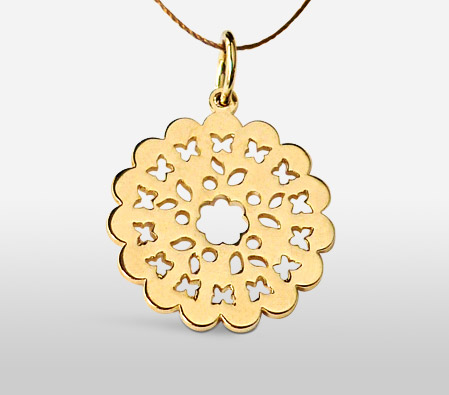 Gold Floral Pattern Pendent-Jewelry,Gifts