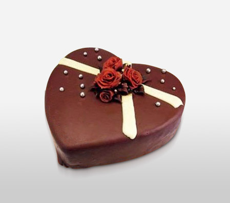 Heart Shape Chocolate Cake - 44oz/1.2kg-Chocolate,Cakes,Sweets,Gifts