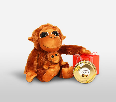 Monkey Mom-Chocolate,Gifts,Soft Toys