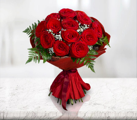 1 Dozen Red Roses-Red,Rose,Bouquet