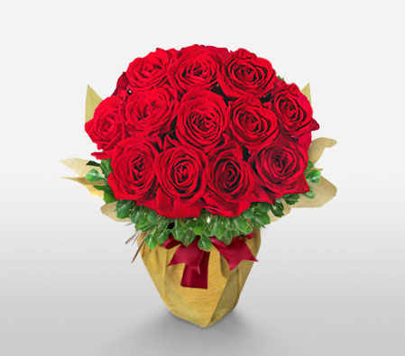 Rosy Valentine-Red,Rose,Bouquet