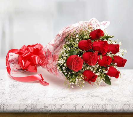 Cupid Red Roses-Red,Rose,Arrangement